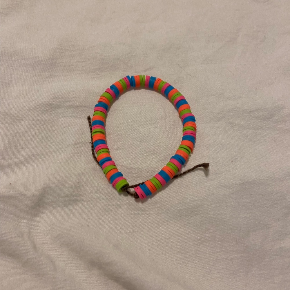 neon themed clay bead bracelet!
